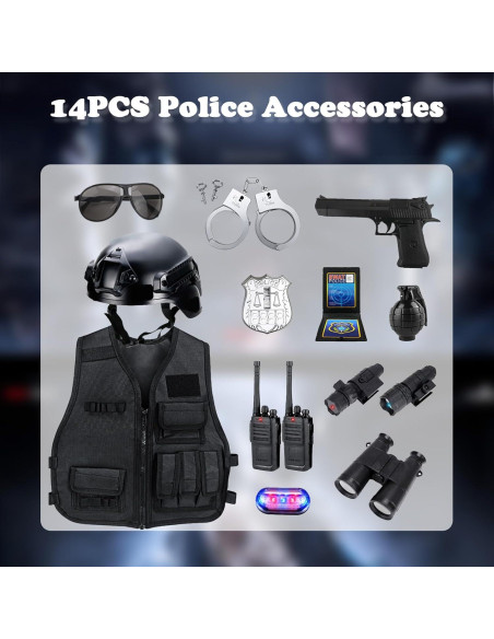 Disfraz de Policía para Niños XY - Chaleco y Casco Táctico