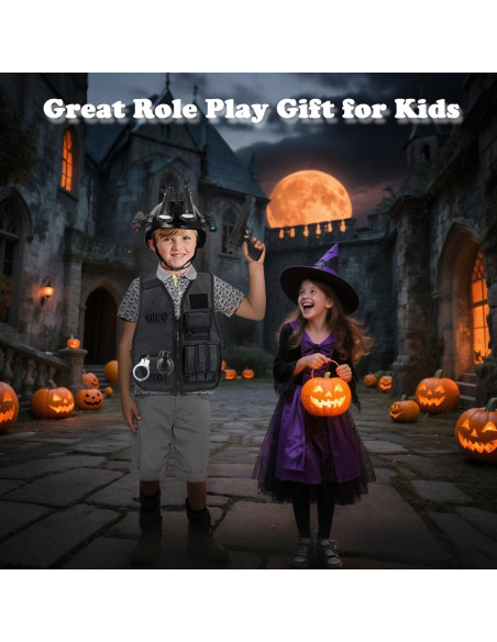 Disfraz de Policía para Niños XY - Chaleco y Casco Táctico