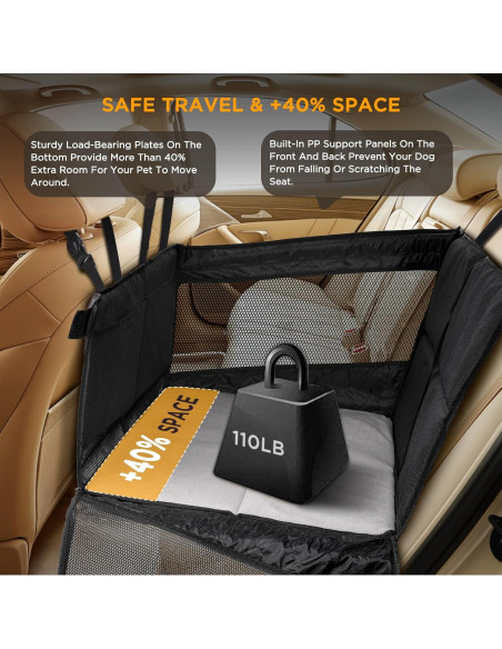 Extensor de Asiento Trasero para Perros BONTHEE Cuero PU Negro