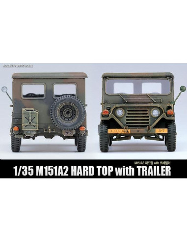 Kit de Modelo Militar Academy M151A2 Hard Top 1:35 con Remolque