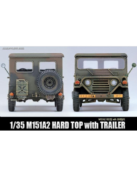 Kit de Modelo Militar Academy M151A2 Hard Top 1:35 con Remolque