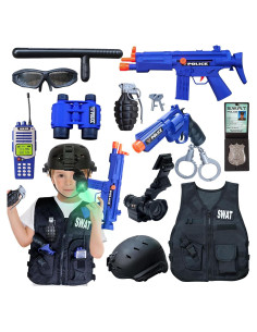 Disfraz de SWAT para Niños ZIRSENG con Chaleco y Casco