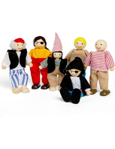 Conjunto de Juego de Piratas Bigjigs Toys - 6 Muñecas de Madera 2