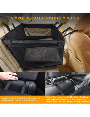 Extensor de Asiento Trasero para Perros BONTHEE Cuero PU Negro