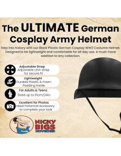 Casco de Plástico Alemán WWII Nicky Bigs Novelties Ajustable 2