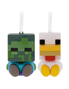 Adornos Navideños Hallmark Mejor Juntos Minecraft Zombi y Pollo