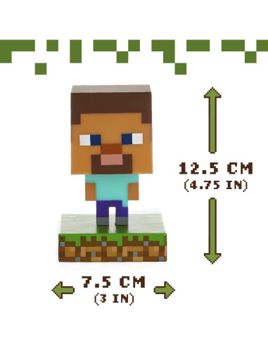 Luz Icono de Steve Paladone Minecraft 3D Decoración Infantil