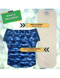 Pañal de Tela Híbrido EcoAble 3 en 1 - Pantalones de Entrenamiento 2