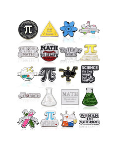 20 Insignias de Solapa Científicas Kigeli - Matemáticas y Química