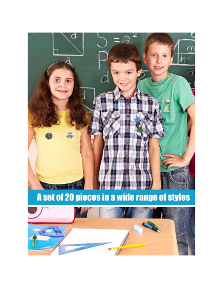 20 Insignias de Solapa Científicas Kigeli - Matemáticas y Química