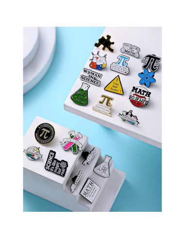 20 Insignias de Solapa Científicas Kigeli - Matemáticas y Química