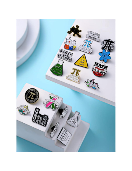 20 Insignias de Solapa Científicas Kigeli - Matemáticas y Química