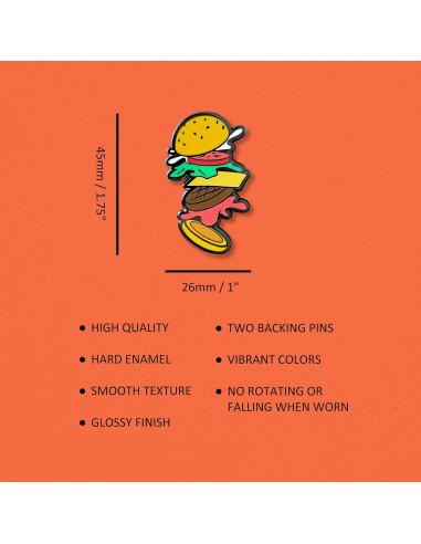 Pin de Esmalte Hamburguesa Cocktail Critters - Regalo Original