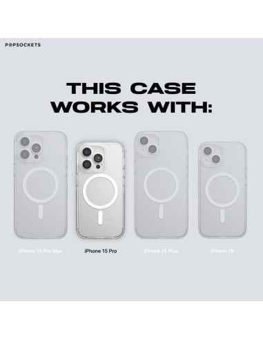 Funda PopSockets Aura para iPhone 15 Pro con MagSafe