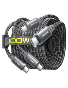 Cable USB C a USB C JSAUX 100W 2-Pack 3.05m Gris