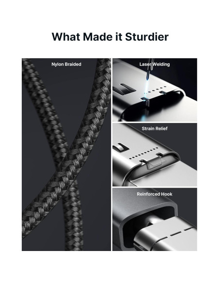 Cable USB C a USB C JSAUX 100W 2-Pack 3.05m Gris