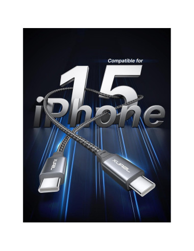 Cable USB C a USB C JSAUX 100W 2-Pack 3.05m Gris