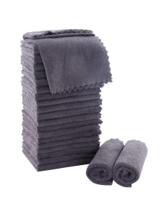Juego de Toallas de Baño MOONQUEEN 24 Unidades Microfibra Gris