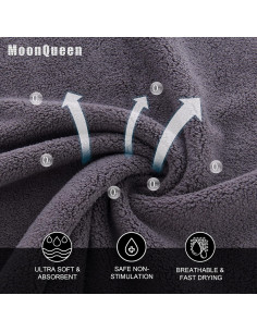 Juego de Toallas de Baño MOONQUEEN 24 Unidades Microfibra Gris 2