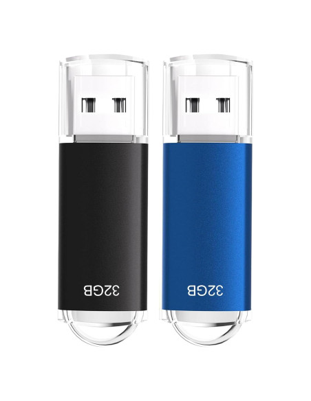 Paquete 2 Unidades Flash USB 2.0 32GB Xinway Negro Azul