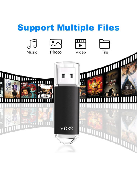 Paquete 2 Unidades Flash USB 2.0 32GB Xinway Negro Azul