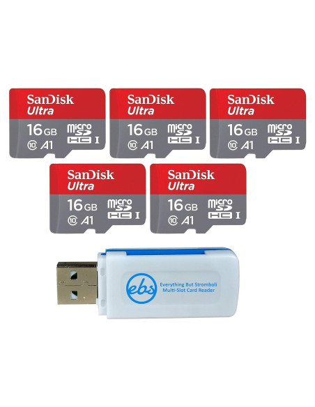 Paquete de 5 Tarjetas MicroSD SanDisk 16GB Ultra 98MB/s