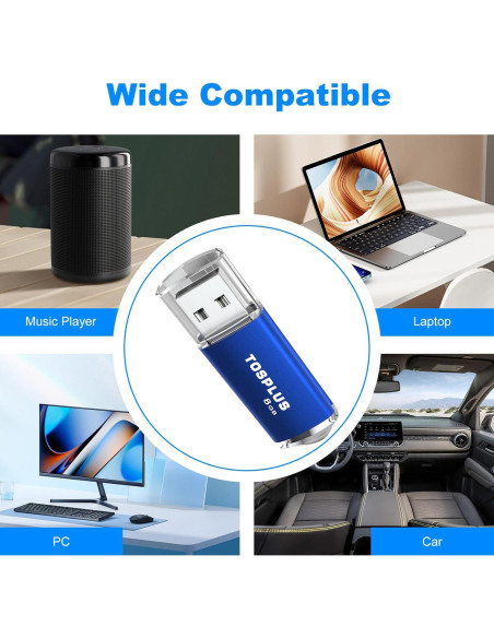 Paquete 2 Unidades Memoria USB 8GB TOSPLUS Negro/Azul