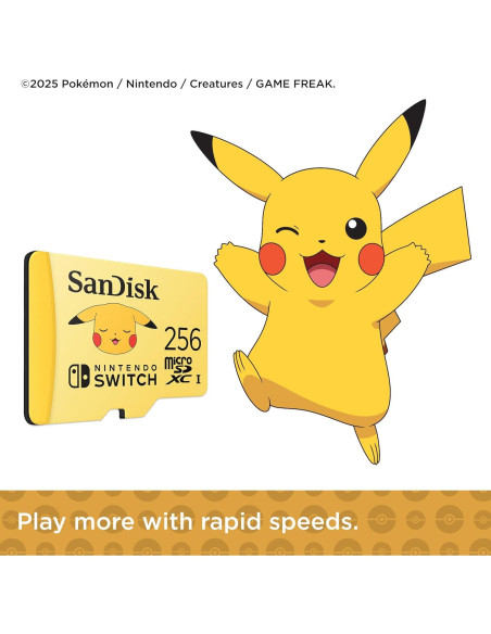 Tarjeta microSDXC SanDisk 256GB Pikachu para Nintendo Switch