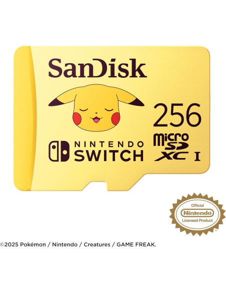 Tarjeta microSDXC SanDisk 256GB Pikachu para Nintendo Switch