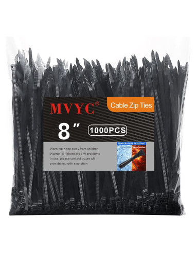 Bridas de Cable MVYC 20 cm Negras Alta Resistencia 1000 Pzas