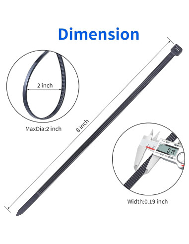 Bridas de Cable MVYC 20 cm Negras Alta Resistencia 1000 Pzas