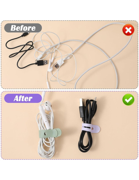 Paquete de 60 Bridas de Silicona Reutilizables Guduling 8 mm