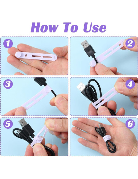 Paquete de 60 Bridas de Silicona Reutilizables Guduling 8 mm