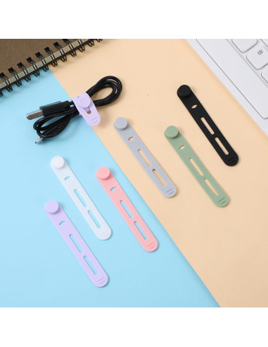 Paquete de 60 Bridas de Silicona Reutilizables Guduling 8 mm