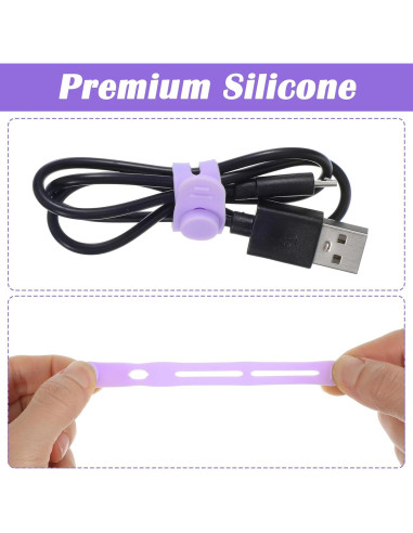 Paquete de 60 Bridas de Silicona Reutilizables Guduling 8 mm