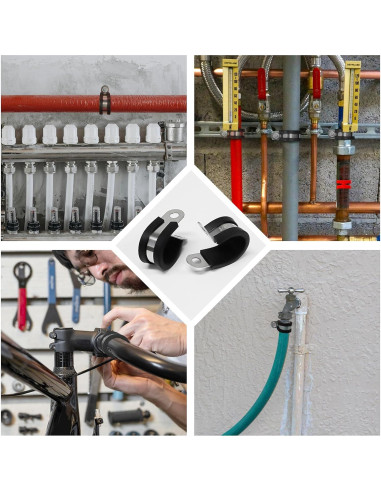 50 Abrazaderas de Cable 1" Acero Inoxidable UCANVIN con Goma
