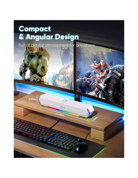 Altavoces Multimedia LENRUE G11 USB C para PC y Laptop