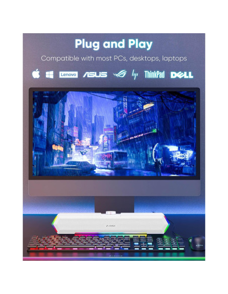 Altavoces Multimedia LENRUE G11 USB C para PC y Laptop