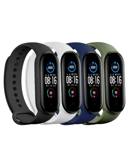 Correas de Silicona Suave Xiaomi Mi 5/6/7 y Amazfit Band 5/6 - 8 Pack