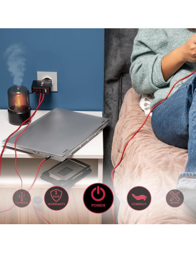 Cargador de Pared LinkOn Ganius 140W PD3.1 GaN USB-C y USB-A