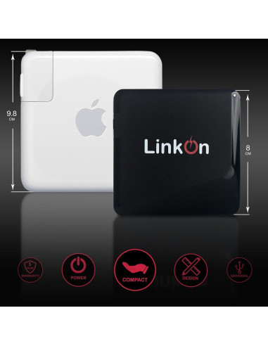 Cargador de Pared LinkOn Ganius 140W PD3.1 GaN USB-C y USB-A