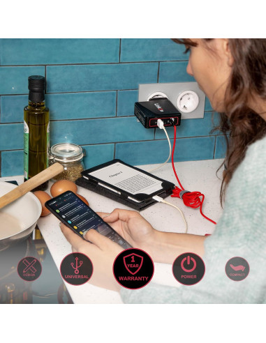 Cargador de Pared LinkOn Ganius 140W PD3.1 GaN USB-C y USB-A