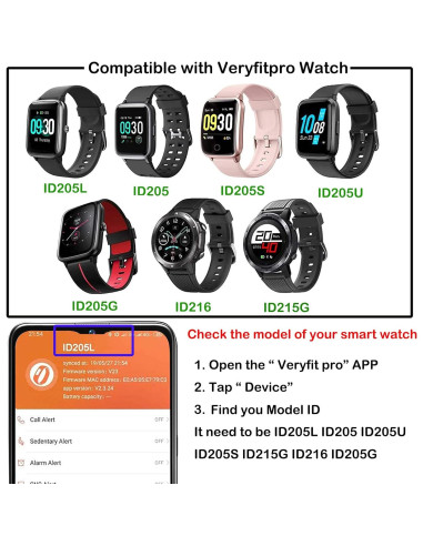 Correas de Silicona para Reloj ID205L - Paquete de 3 Colores