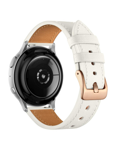 Correa de Cuero GEAK 20mm para Samsung Galaxy Watch 7/6/5/4 Beige