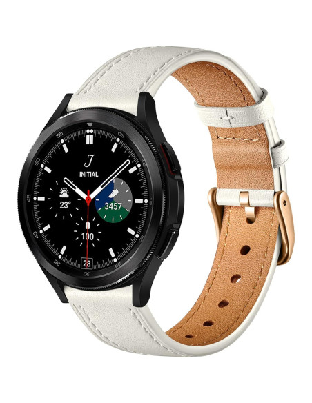 Correa de Cuero GEAK 20mm para Samsung Galaxy Watch 7/6/5/4 Beige