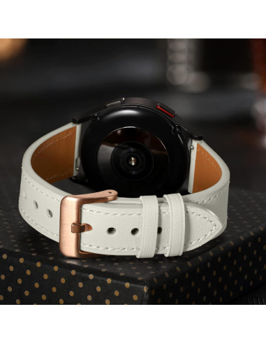 Correa de Cuero GEAK 20mm para Samsung Galaxy Watch 7/6/5/4 Beige