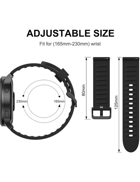 Correa de Reloj de Silicona Meliya 22mm Liberación Rápida Unisex