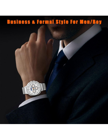 Banda de Acero Inoxidable PanPinnacle para Galaxy Watch 8 46mm