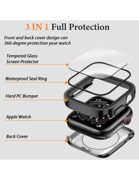 Funda 2 en 1 Amizee para Apple Watch 45mm con Protector