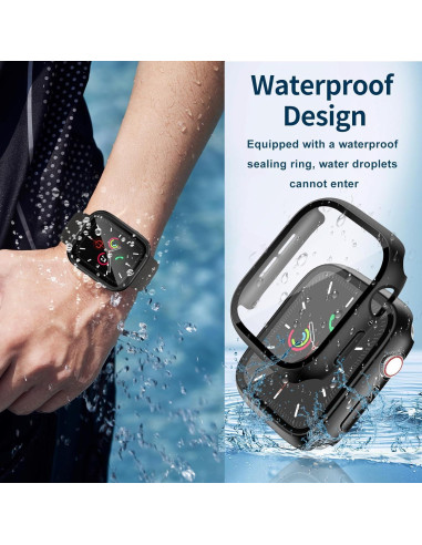 Funda Impermeable para Apple Watch 44mm - Protector Vidrio Templado